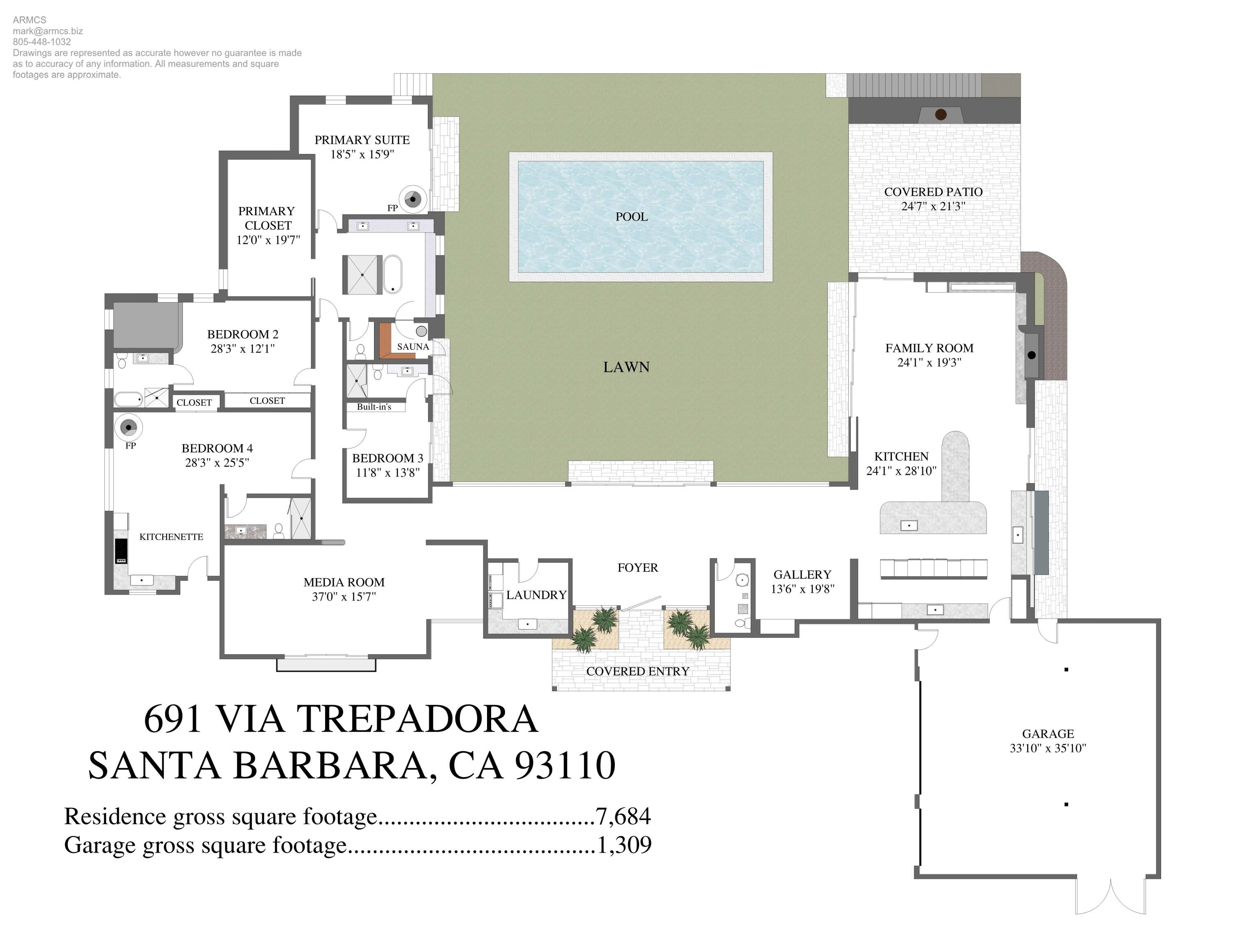 691 Via Trepadora Hope Ranch, CA 93110 - Photo 30 of 31 Floor plan