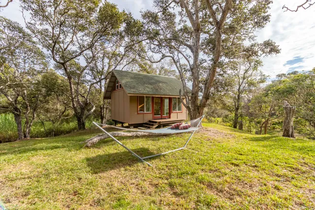 a view of a yard with an outdoor seating