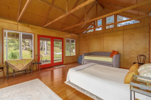 a view of a lake with a mountain