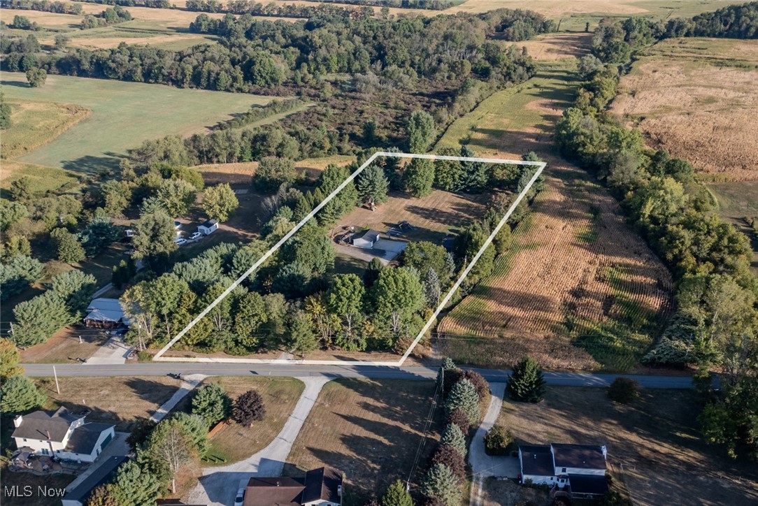 3459 Laubert Road Atwater, OH 44201 - Photo 3 of 39 Aerial overview of property's location featuring rural landscape and property boundaries highlighted