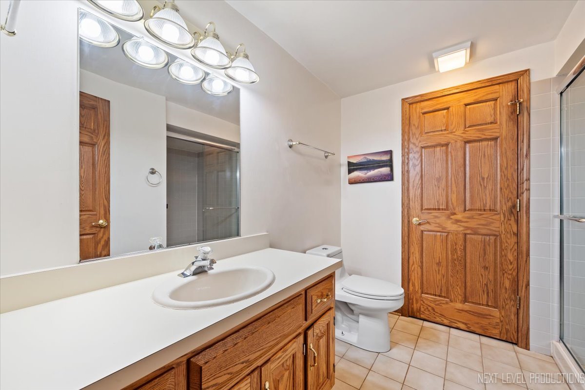 905 Merrill New Road Sugar Grove, IL 60554 - Photo 36 of 44 a bathroom with a sink a toilet and a mirror