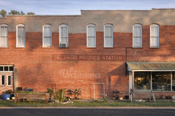 front view of a brick building