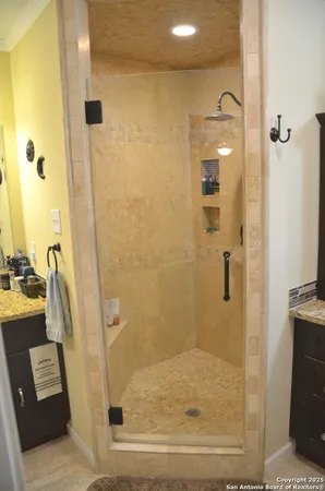 a bathroom with a shower