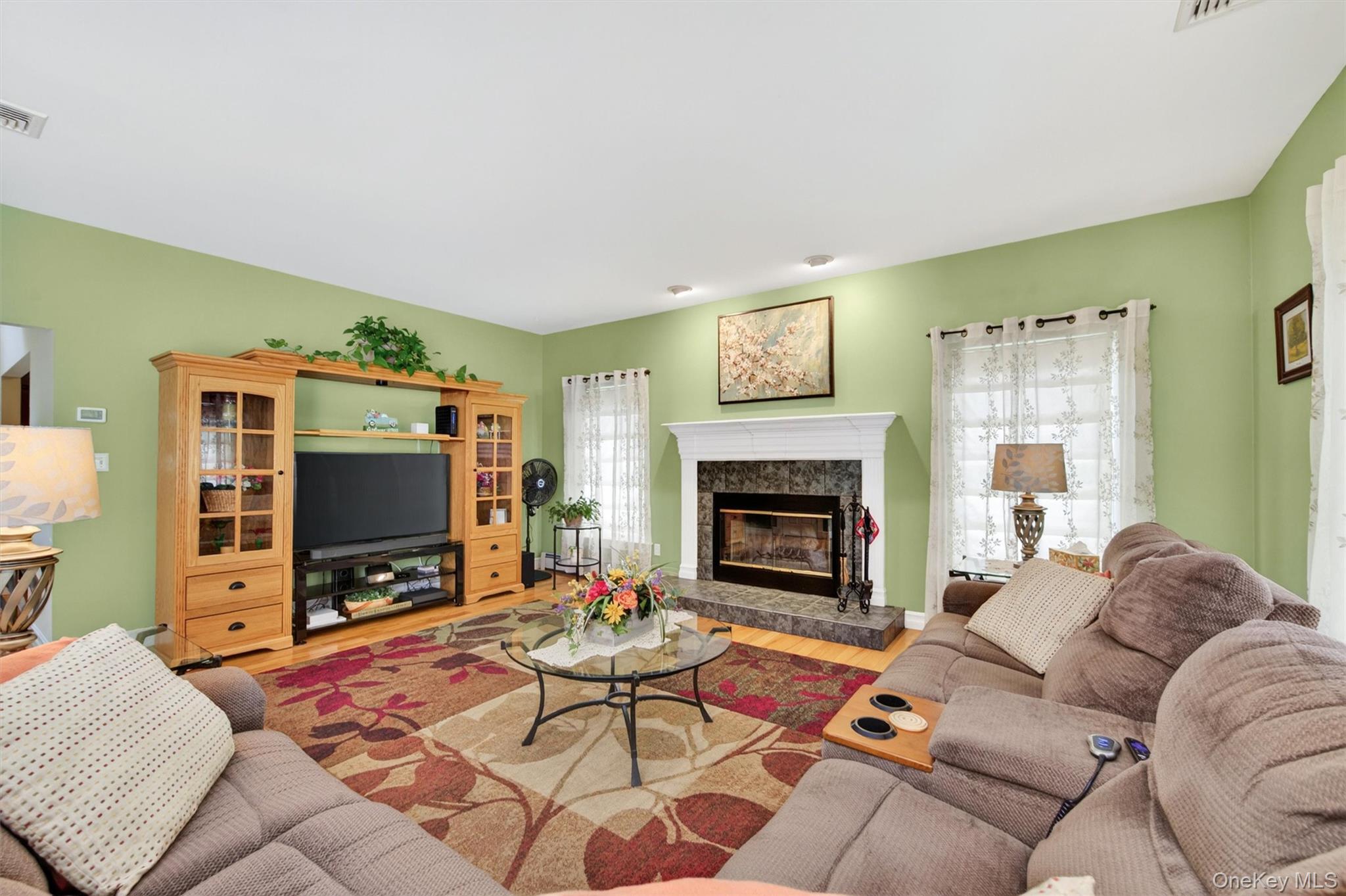 19 Pirog Road Pine Bush, NY 12566 - Photo 13 of 50 a living room with furniture a flat screen tv and a fireplace