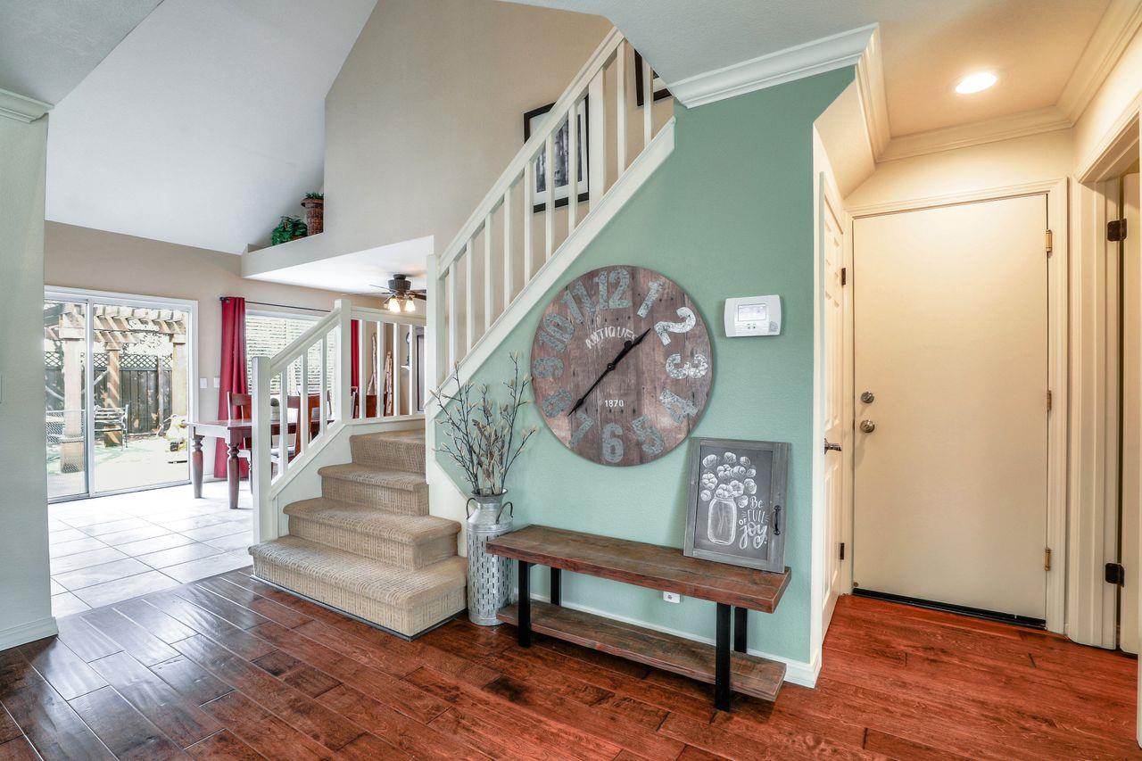 1645 Klipspringer Drive San Jose, CA 95124 - Photo 6 of 47 a view of entryway livingroom and hall with wooden floor