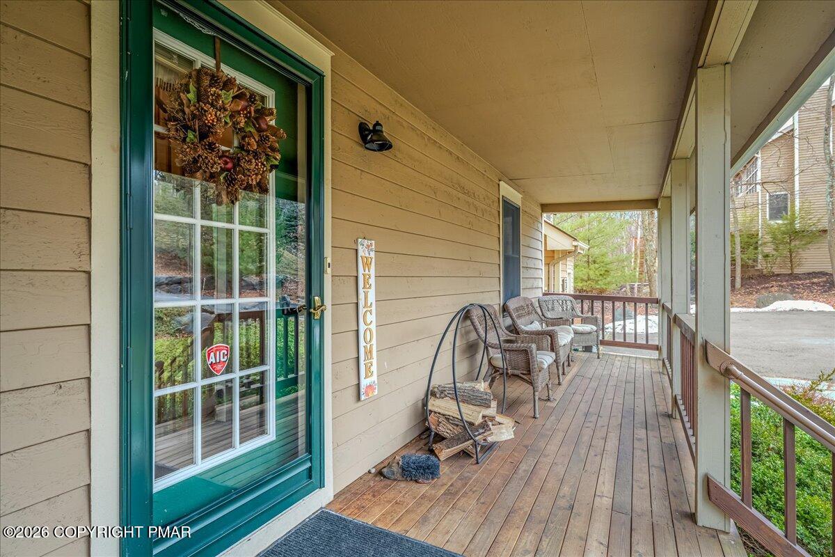 723 Lower Deer Valley Road Tannersville, PA 18372 - Photo 3 of 58 a view of roof deck with patio