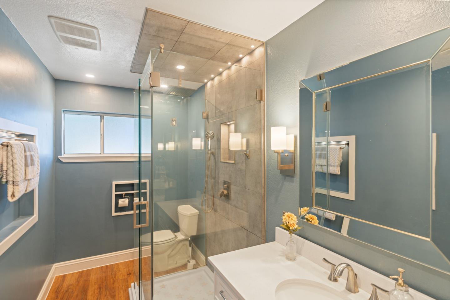 112 Alto Sol Court Scotts Valley, CA 95066 - Photo 26 of 58 a bathroom with a tub sink and mirror