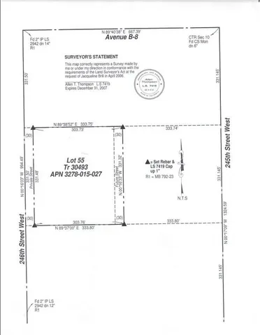 $15,000 | B10 246th St And Avenue West, Lancaster, CA 93536