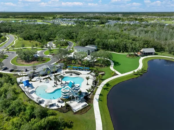 a view of a swimming pool and outdoor space