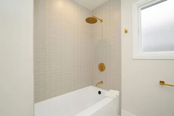 a bathroom with a tub