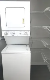 a close up view of washer and dryer
