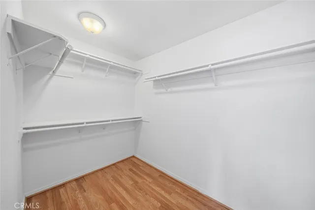 a view of an empty walk in closet