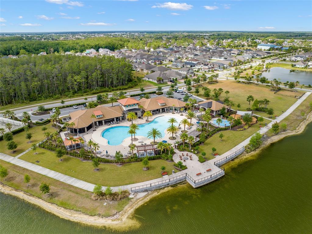 2449 Varenna Loop Kissimmee, FL 34741 - Photo 24 of 25 a view of a swimming pool with a table and chairs