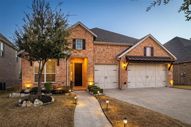a front view of a house with patio