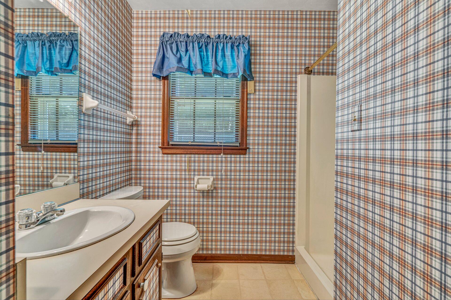 368 Foxcroft Drive Blue Ridge, VA 24064 - Photo 21 of 39 a bathroom with a sink a toilet and shower curtain