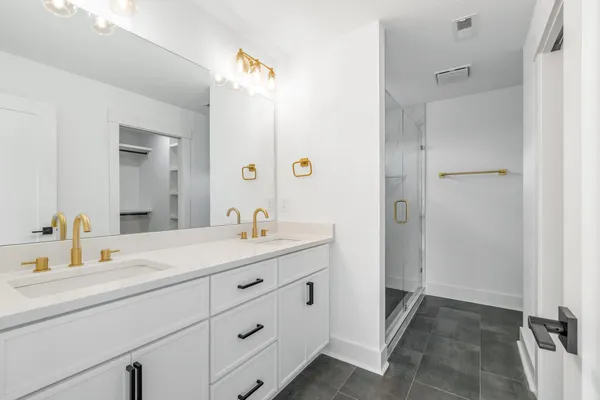 a bathroom with a shower