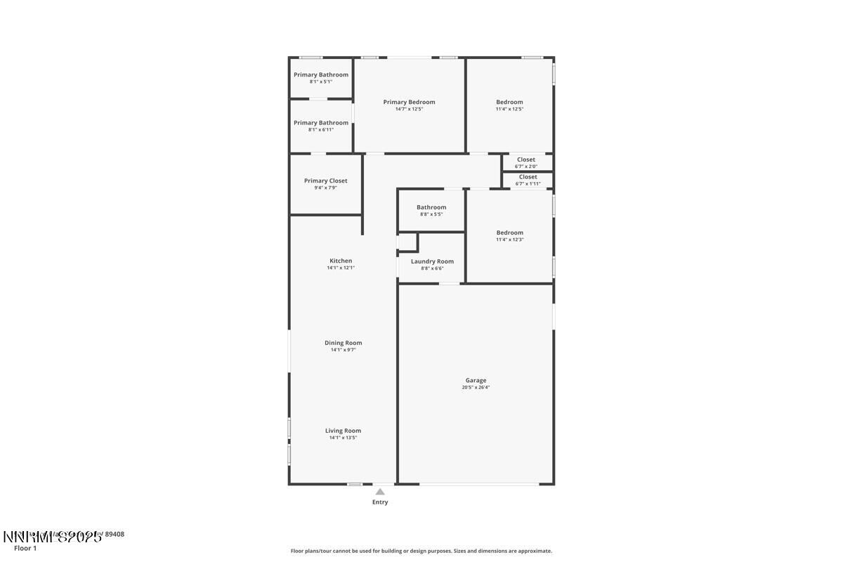 897 Agate Way Fernley, NV 89408 - Photo 8 of 8 a picture of a floor plan
