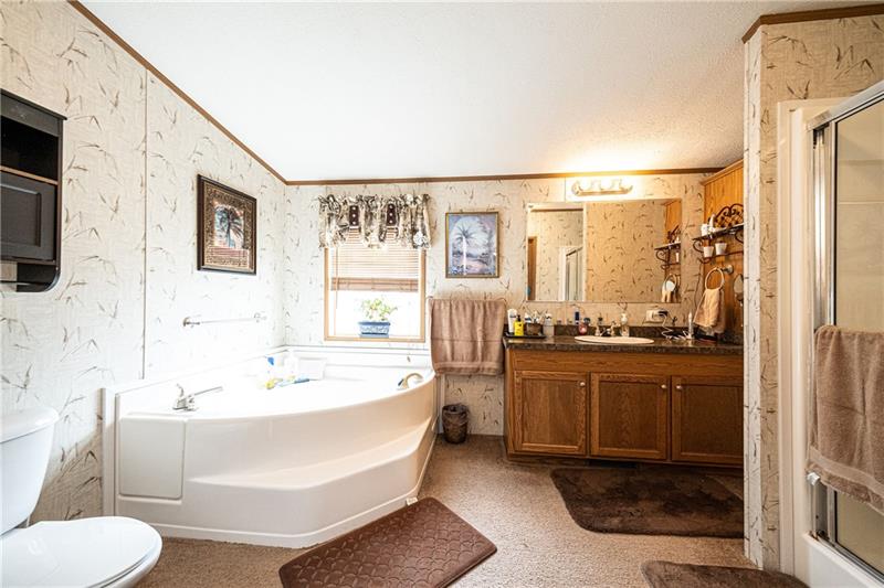 429 Ridge Road Georgetown, PA 15043 - Photo 15 of 25 Spacious Master Bath with Large Soaking Tub and Shower Stall