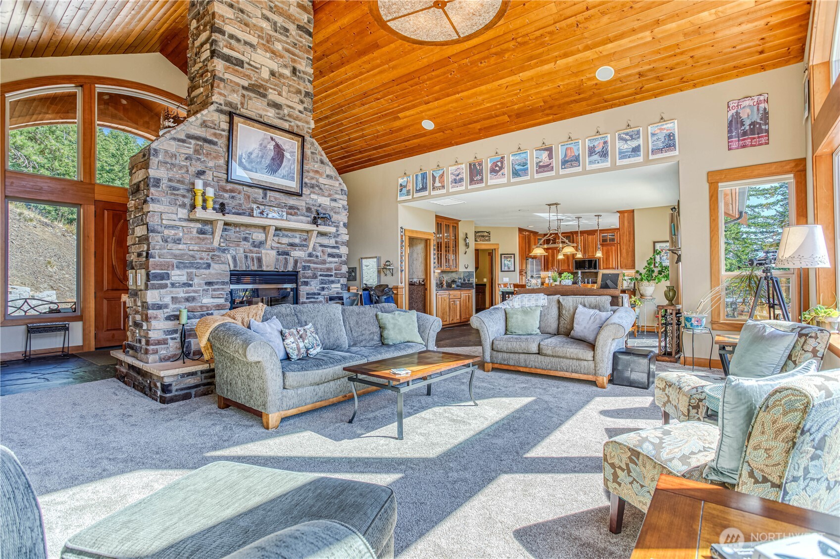 145 Lava Lane Ronald, WA 98940 - Photo 10 of 39 a living room with patio furniture and a fireplace
