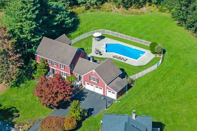 an aerial view of a house