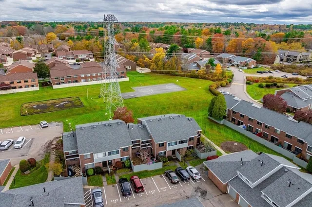 an aerial view of a city with lots of residential buildings