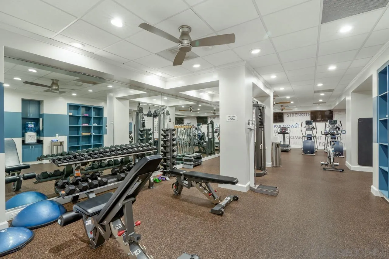 939 Coast La, Unit 16G La Jolla, CA 92037 - Photo 59 of 69 a view of a room with gym equipment