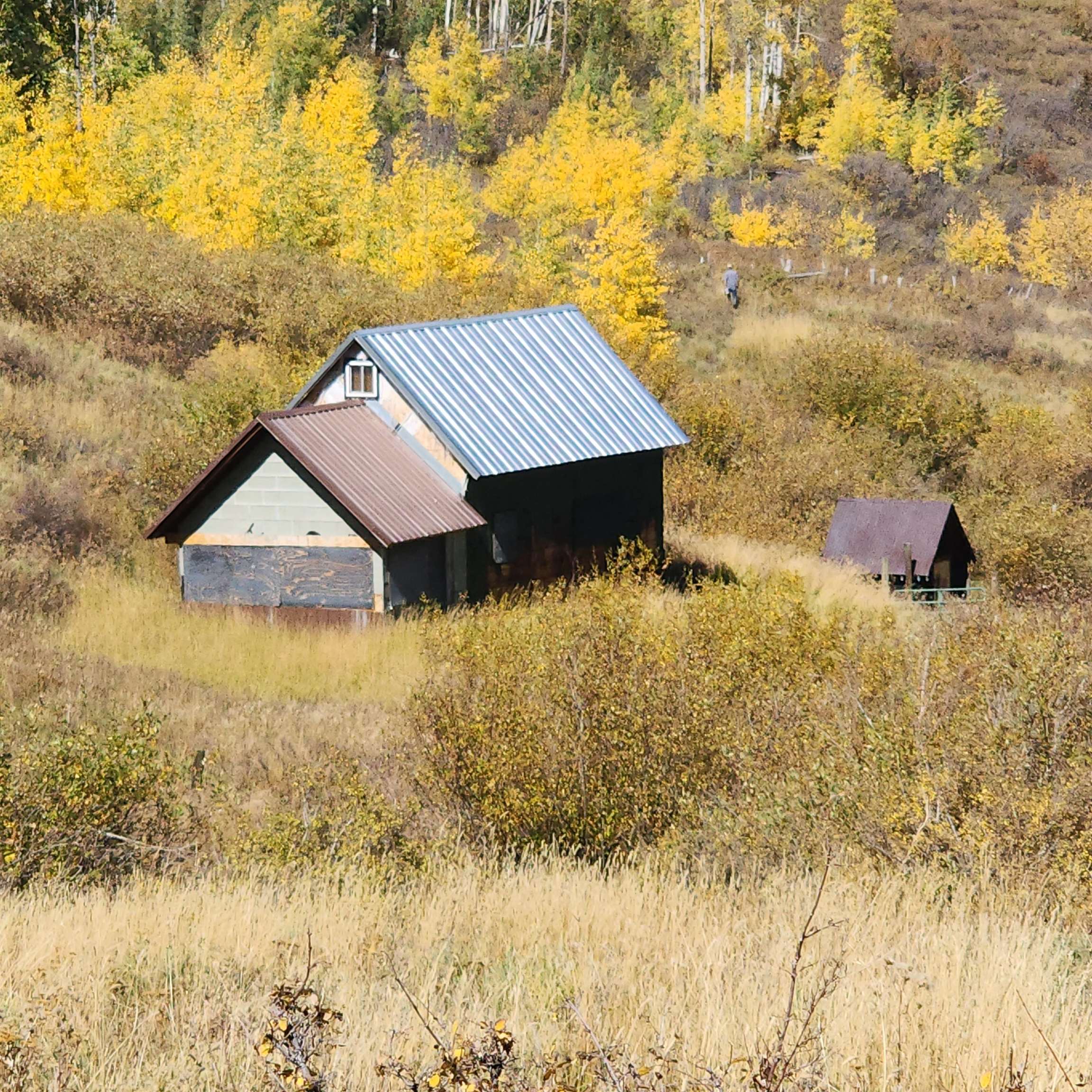 a view of a lake with a house in the background