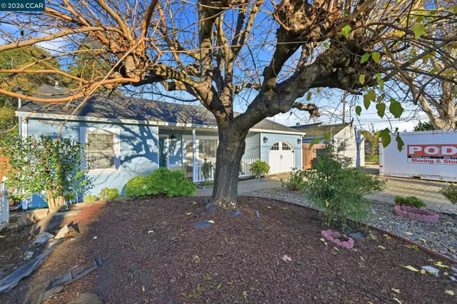 a view of a house with a tree