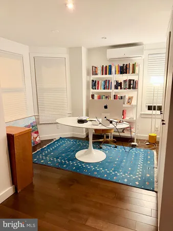 a living room with window