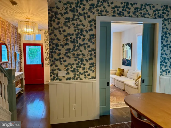 view of living room with furniture and wooden floor
