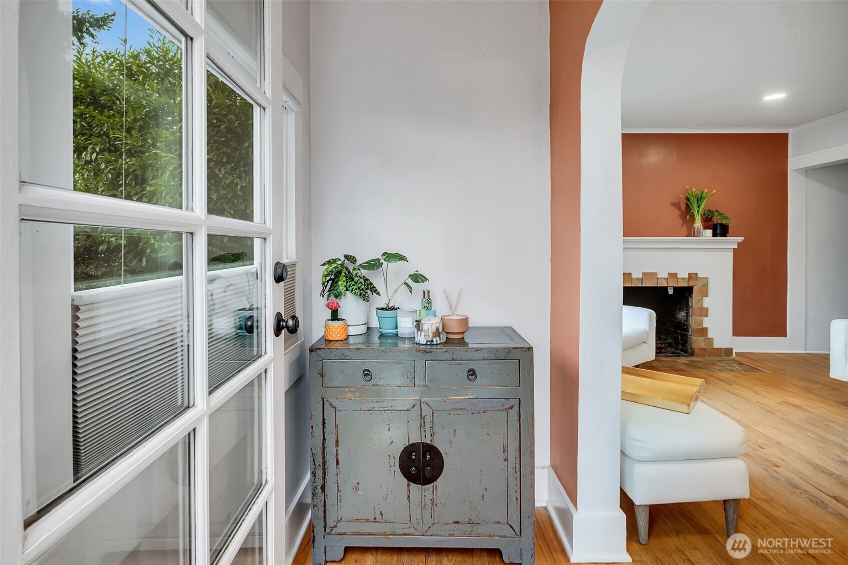 2726 50th Avenue Southwest Seattle, WA 98116 - Photo 5 of 40 a view of living room with furniture and a fireplace