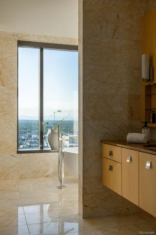 a kitchen with a window