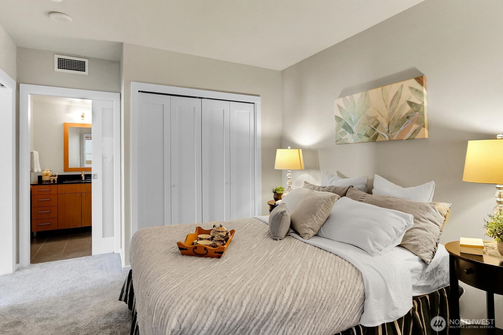 76 Cedar Street, Unit 808 Seattle, WA 98121 - Photo 14 of 20 a bedroom with a bed and a view of bedroom