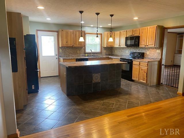 2836 Red House Road Rustburg, VA 24588 - Photo 50 of 74 a large kitchen with stainless steel appliances granite countertop a refrigerator a stove a sink dishwasher and wooden cabinets with wooden floor