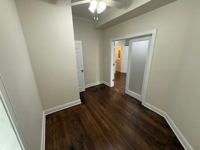 a view of entryway with wooden floor