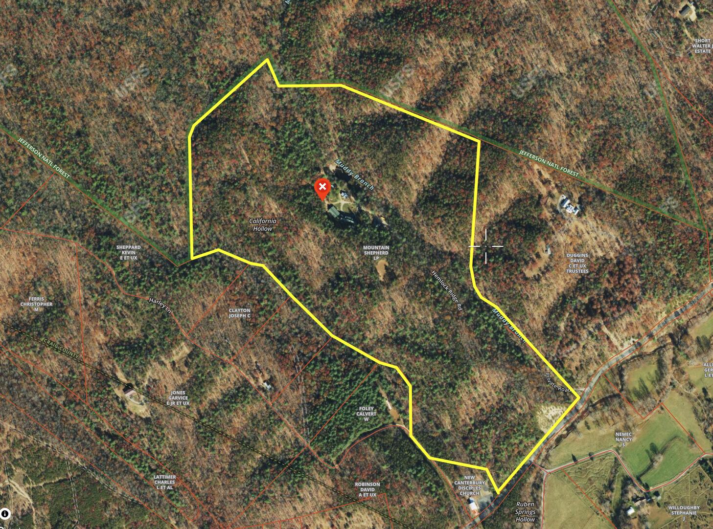 57 Hemlock Ridge Lane Catawba, VA 24070 - Photo 79 of 89 MtnShep onx OutlineParcel