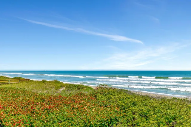a view of a swimming pool with a lounge chair