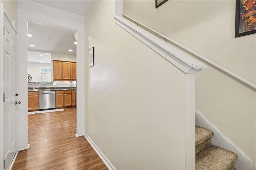 537 Ridge View Crossing Woodstock, GA 30188 - Photo 14 of 38 a view of kitchen with wooden floor