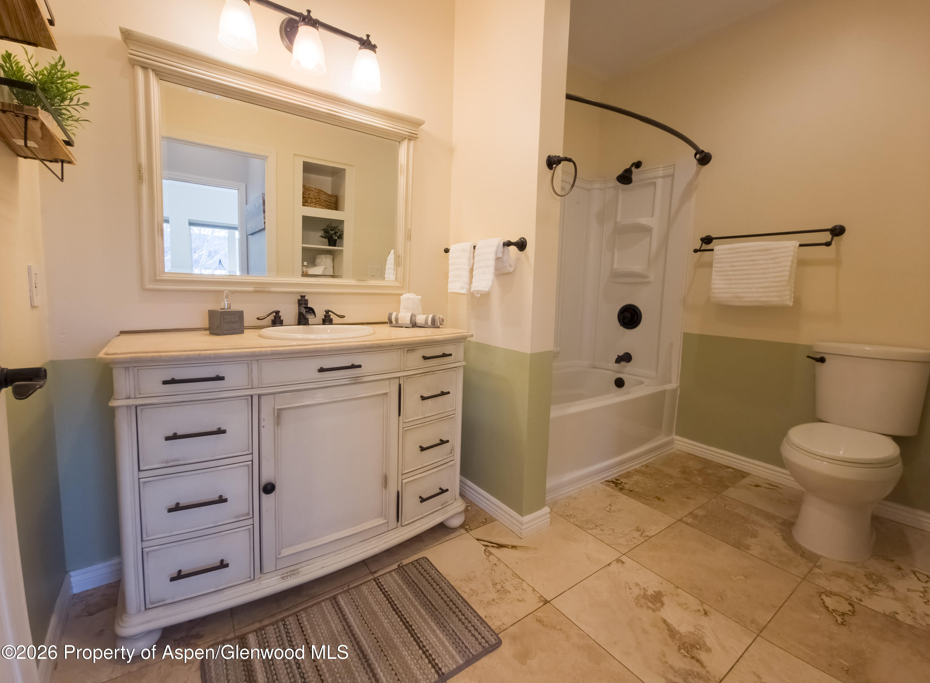 1400 East Valley Road, Unit 212 Basalt, CO 81621 - Photo 7 of 8 a bathroom with a granite countertop sink toilet and shower