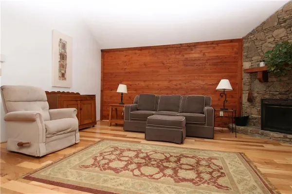 a living room with furniture