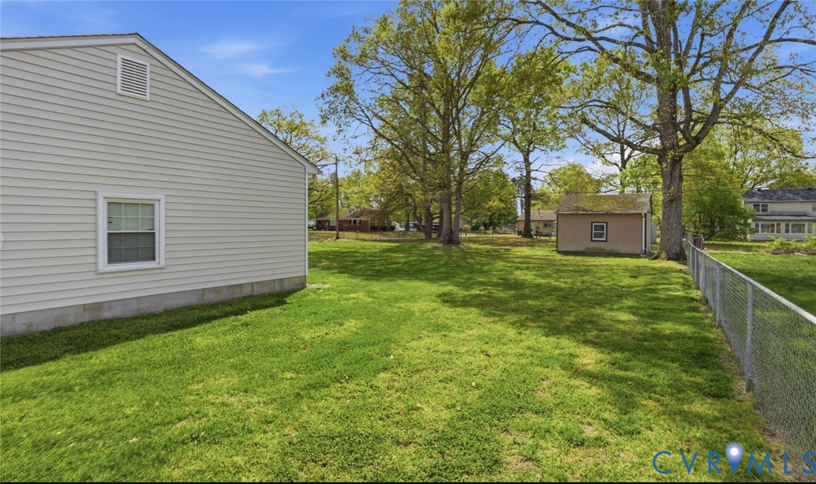 598 Old Wagner Road Petersburg, VA 23805 - Photo 35 of 43 Expansive grassy yard featuring a chain-link fence