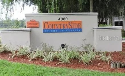 a view of a sign in a yard