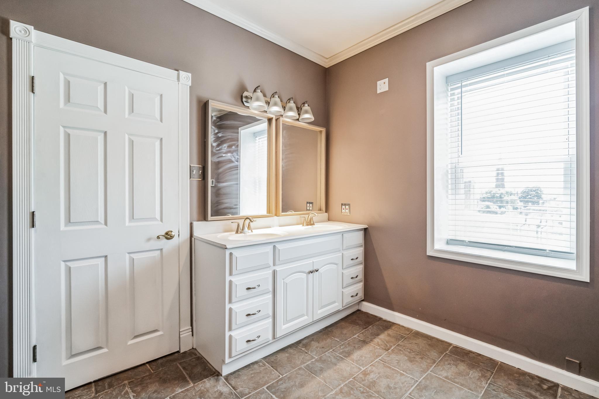 126 Ripka Street Philadelphia, PA 19127 - Photo 23 of 30 a bathroom with a double vanity sink a mirror and a bathtub