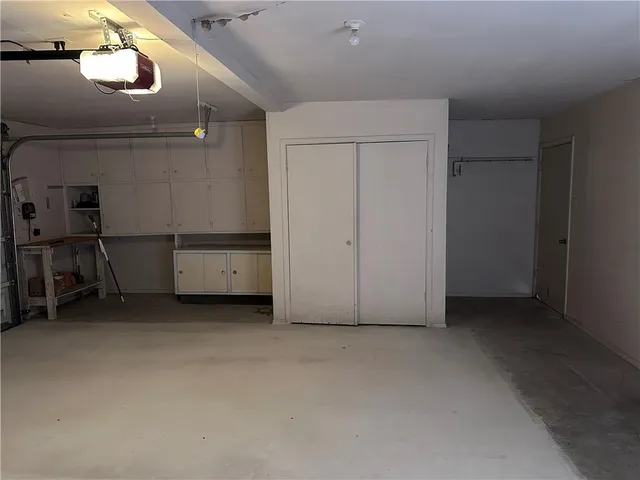 an empty room with closet