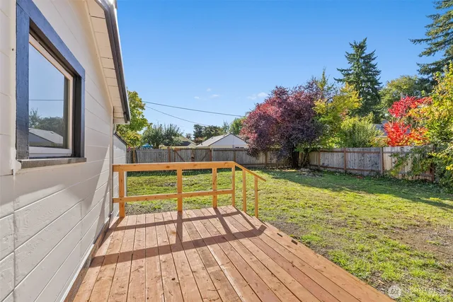 a view of a garden with a bench