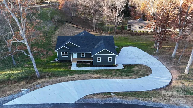 an aerial view of a house