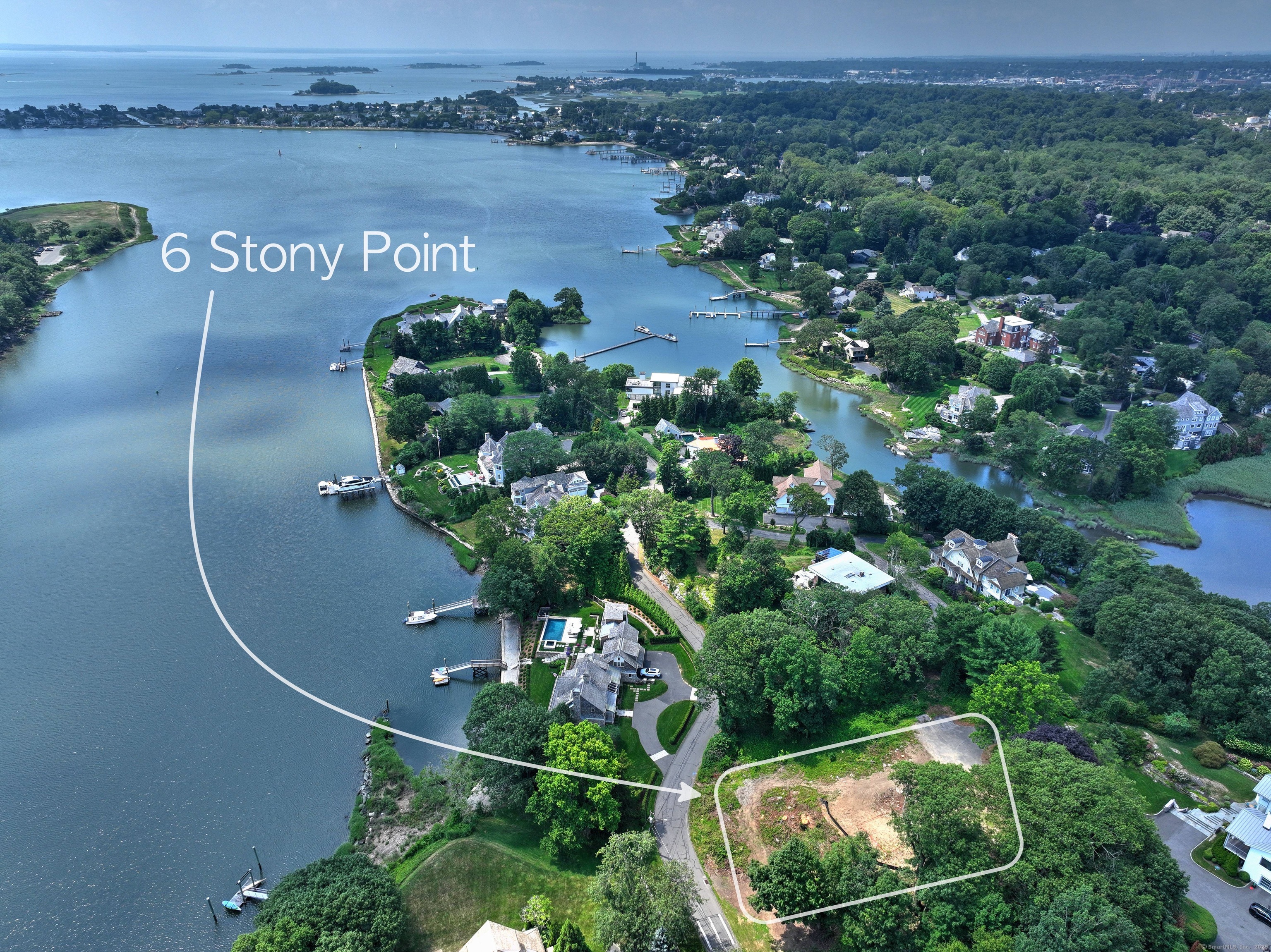 6 Stony Point Road Westport, CT 06880 - Photo 3 of 19 The seller has cleared trees to take advantage of the water view.