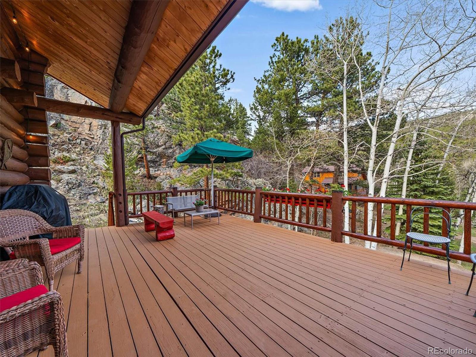 3602 Riverside Drive Lyons, CO 80540 - Photo 26 of 40 a view of balcony with wooden floor and outdoor seating