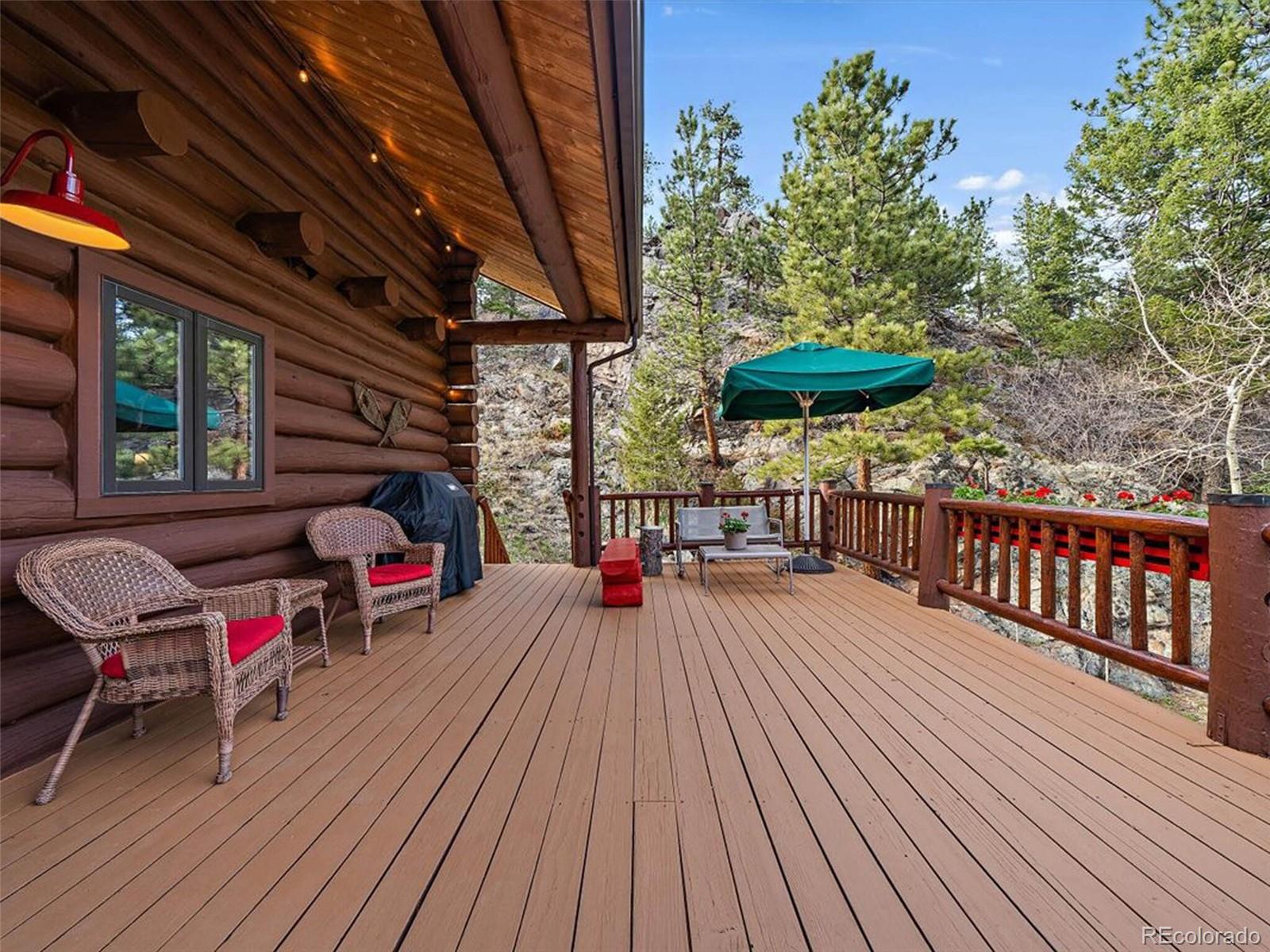 3602 Riverside Drive Lyons, CO 80540 - Photo 27 of 40 a view of a deck with wooden floor and outdoor seating
