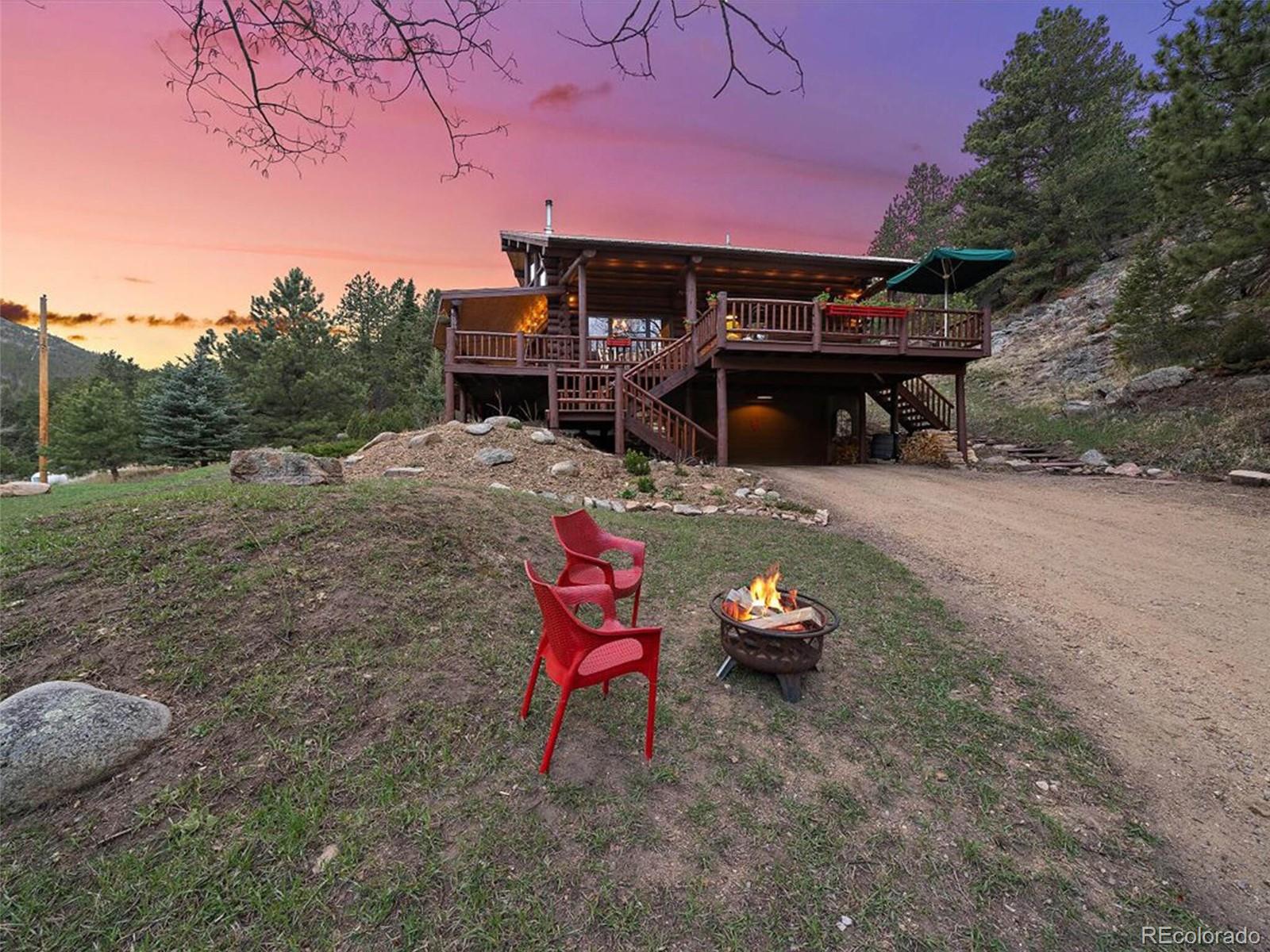 3602 Riverside Drive Lyons, CO 80540 - Photo 31 of 40 a backyard of a house with outdoor seating